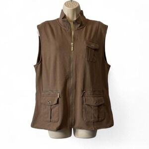 Vintage Karen Scott Sport Brown Utility Vest